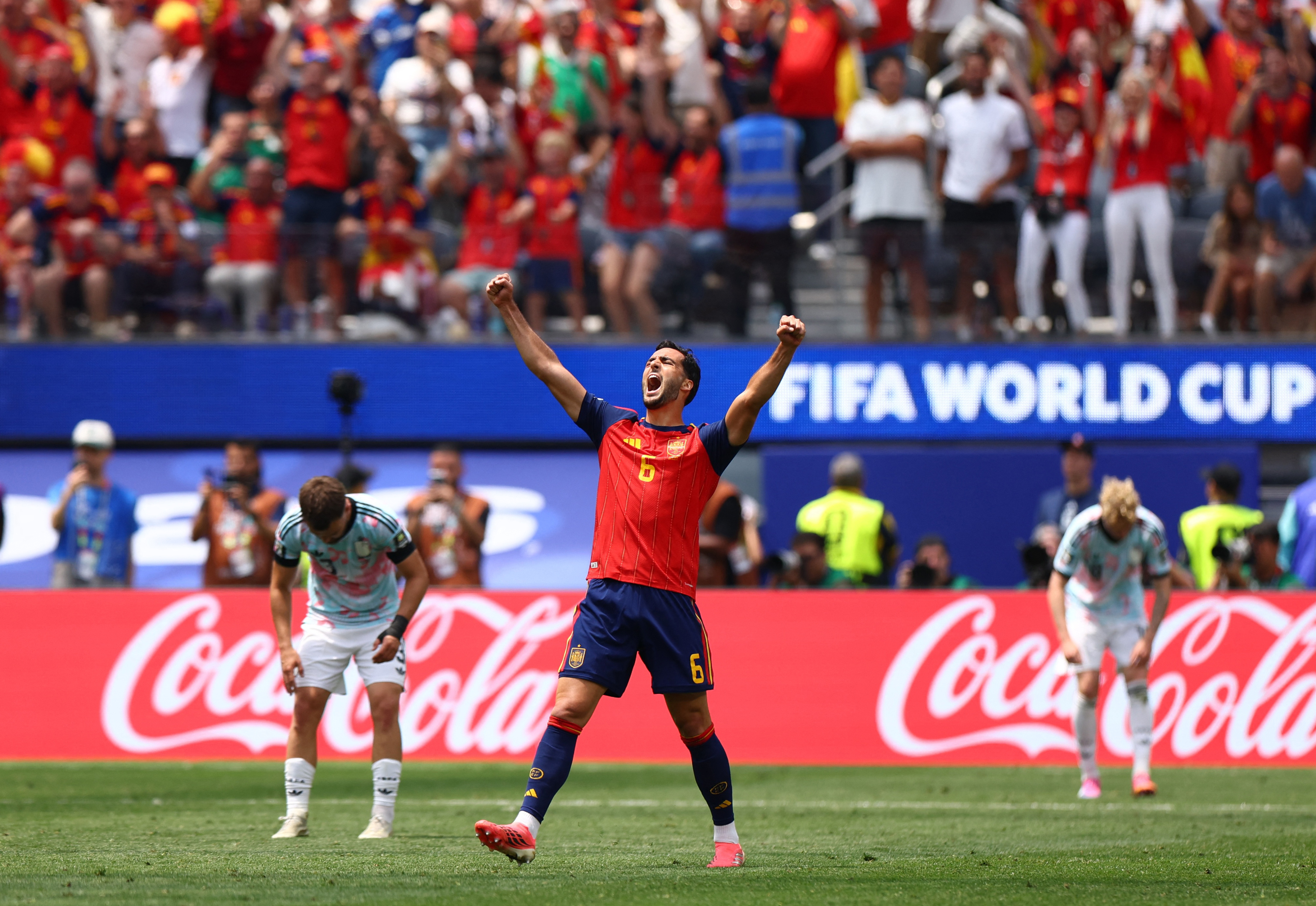 Merino strikes late as Spain beat Belgium to set up France World Cup semi