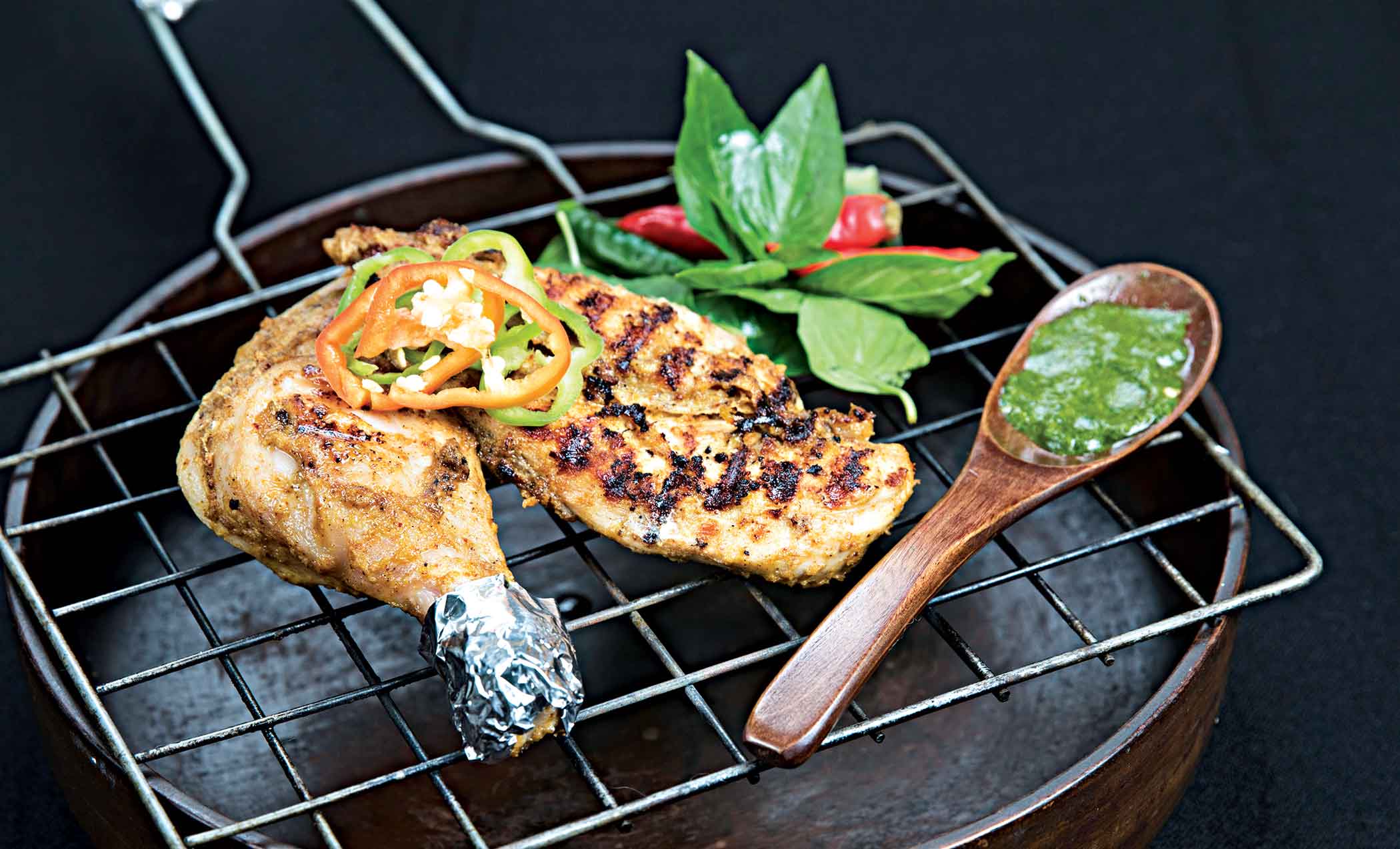 Delightful barbeque on  chilly evening