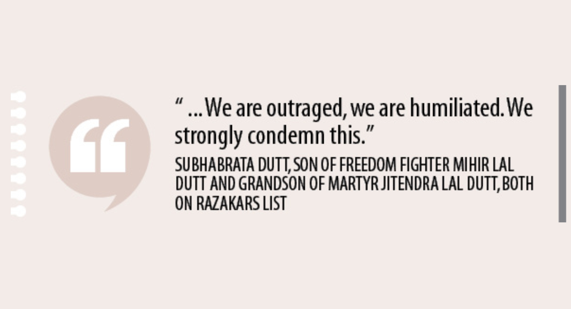 Freedom fighters on Razakars’ list!