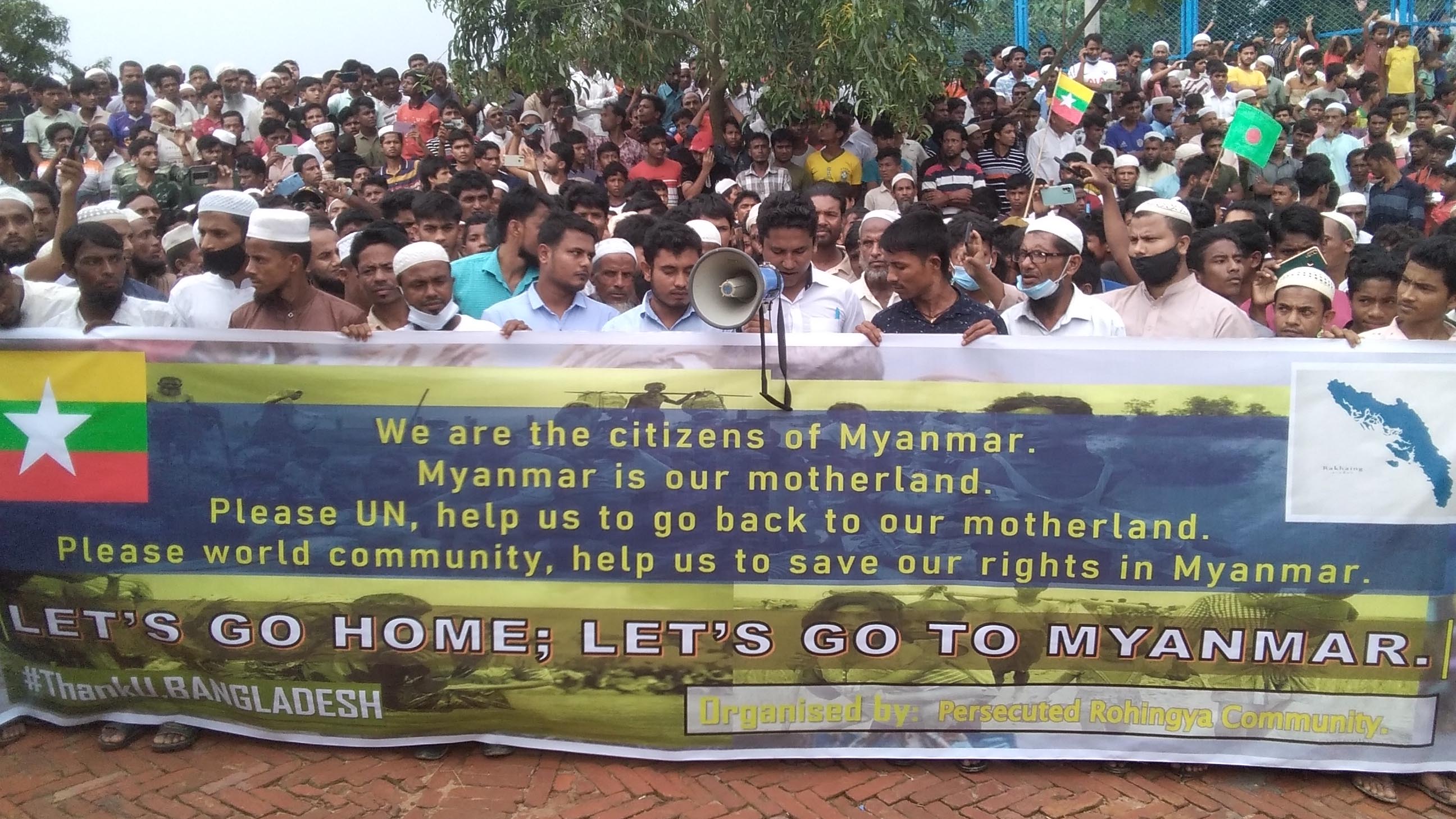 “Let’s go home; let’s go to Myanmar”: Rohingya rally tells world