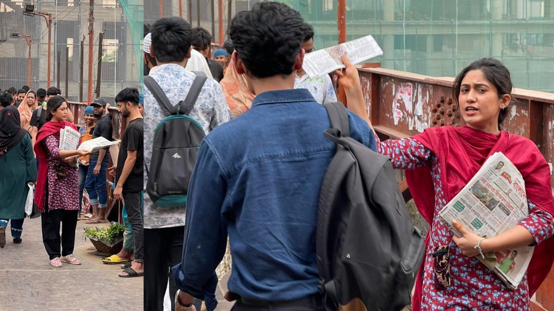 Why is Safa Kabir selling newspapers in Uttara?