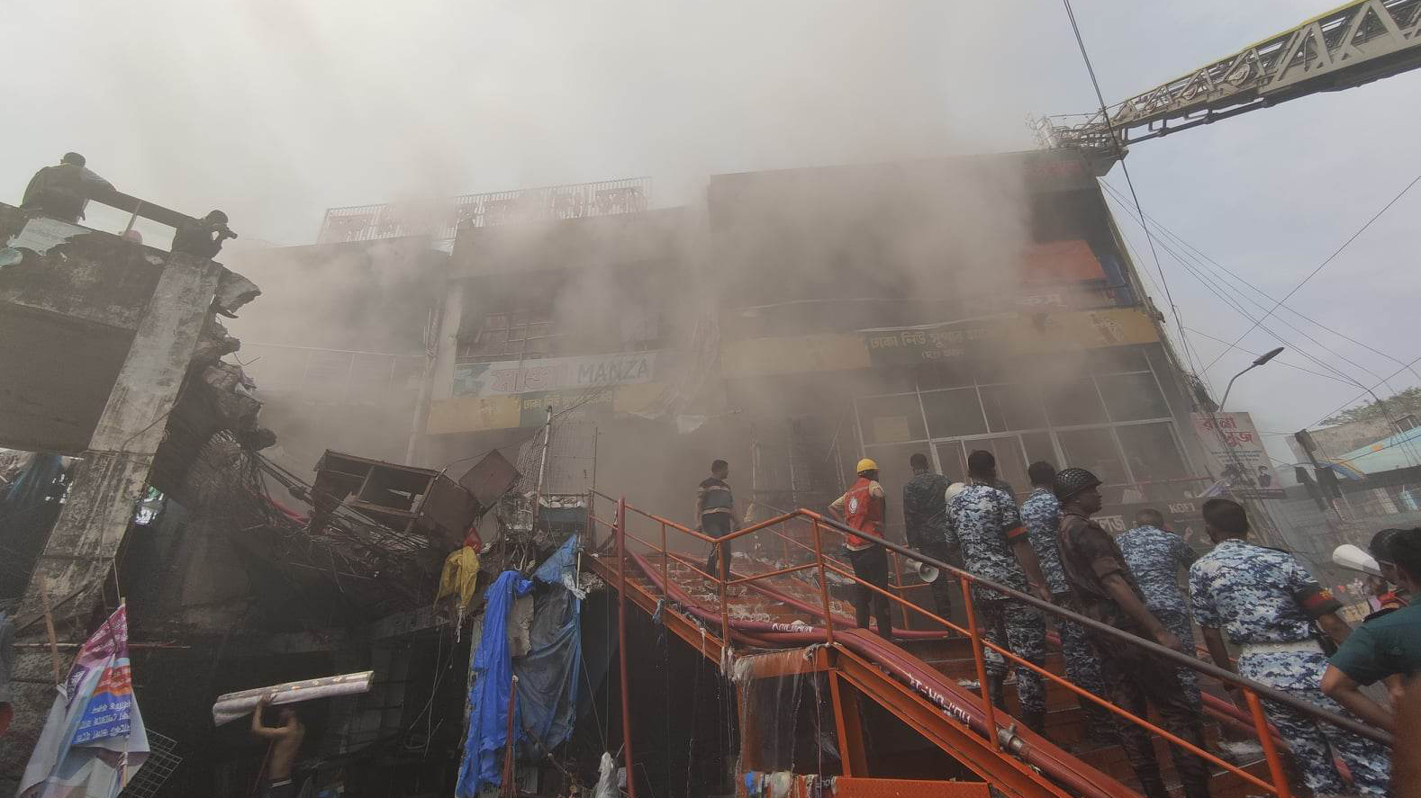 Traders blame demolition work on footbridge for fire