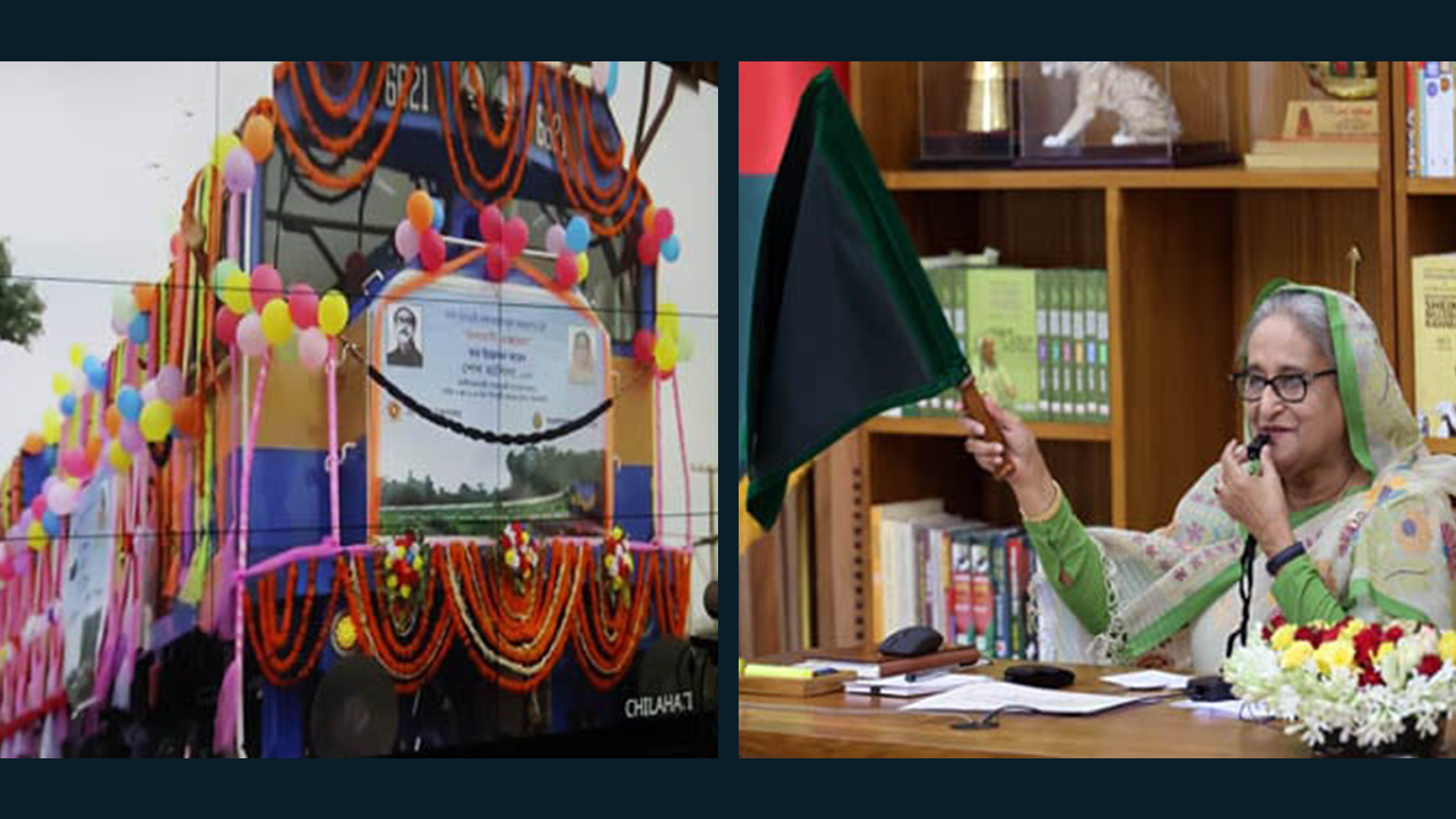 PM flags off new intercity train on Dhaka-Chilahati route