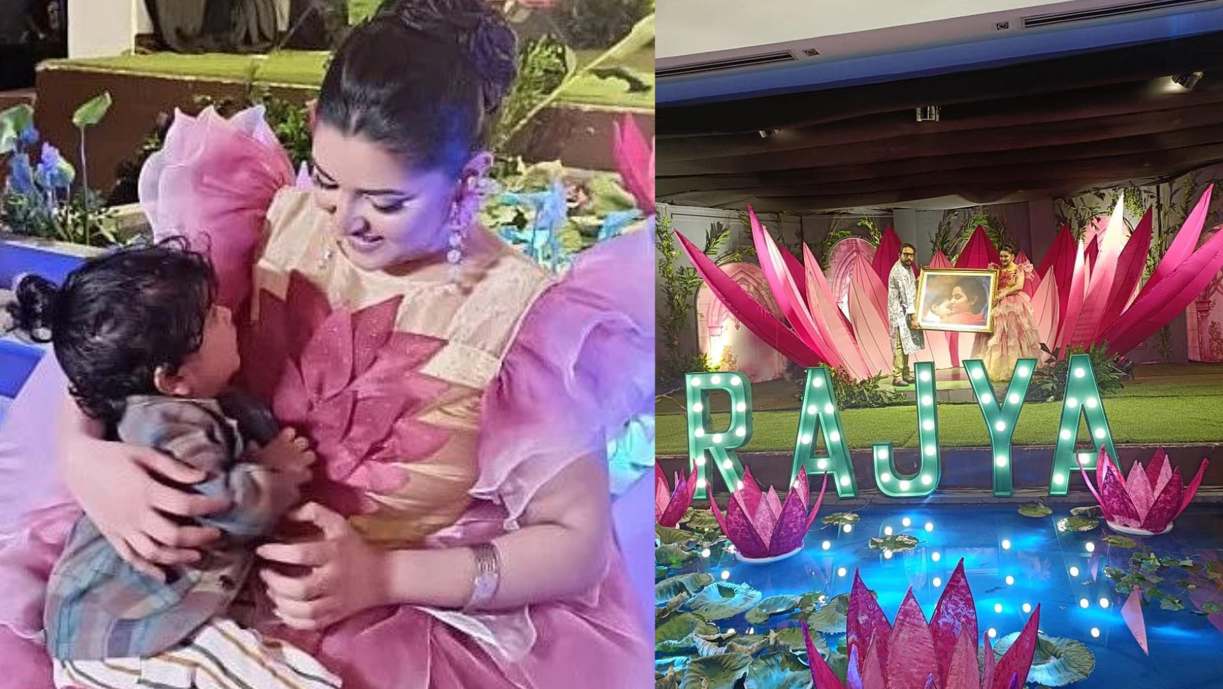 Friends, family attend lotus-themed birthday for Rajya