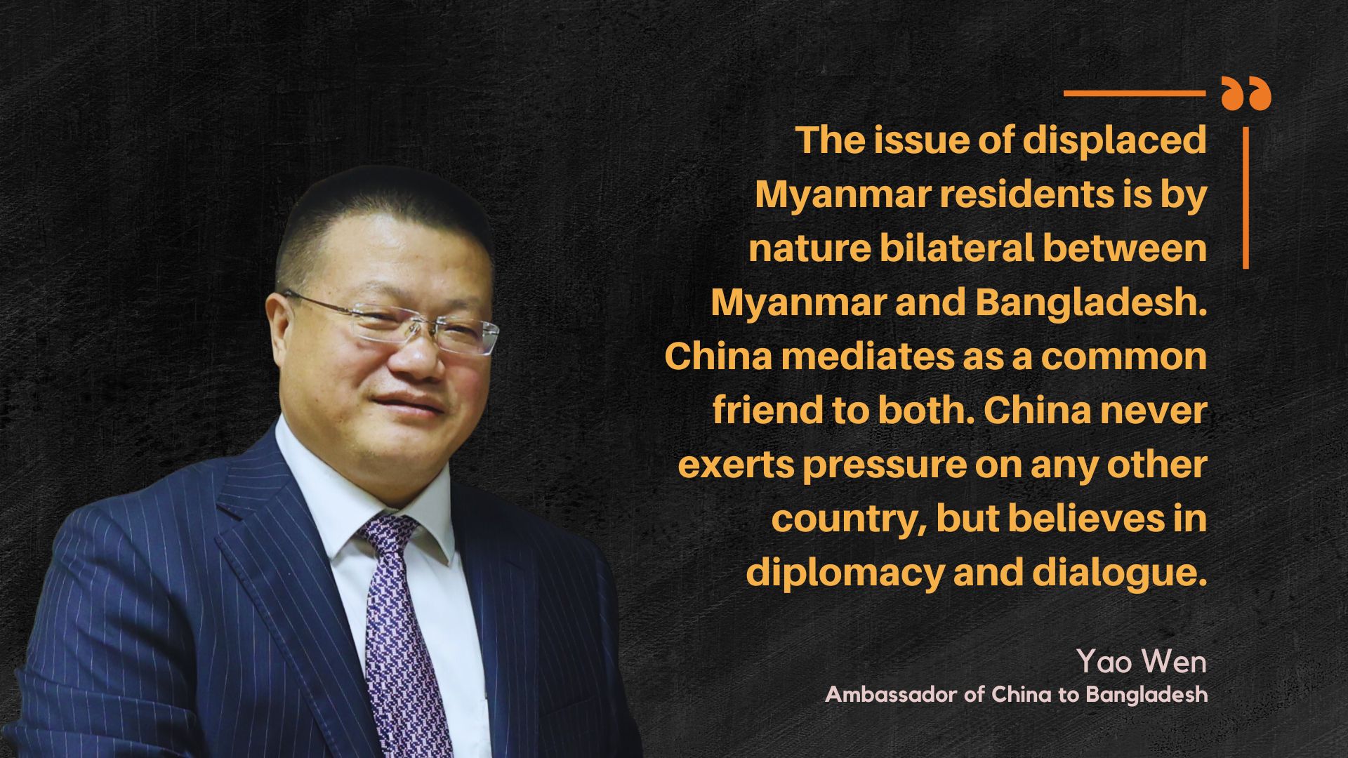 'China never exerts pressure on any other country, but believes in diplomacy and dialogue'