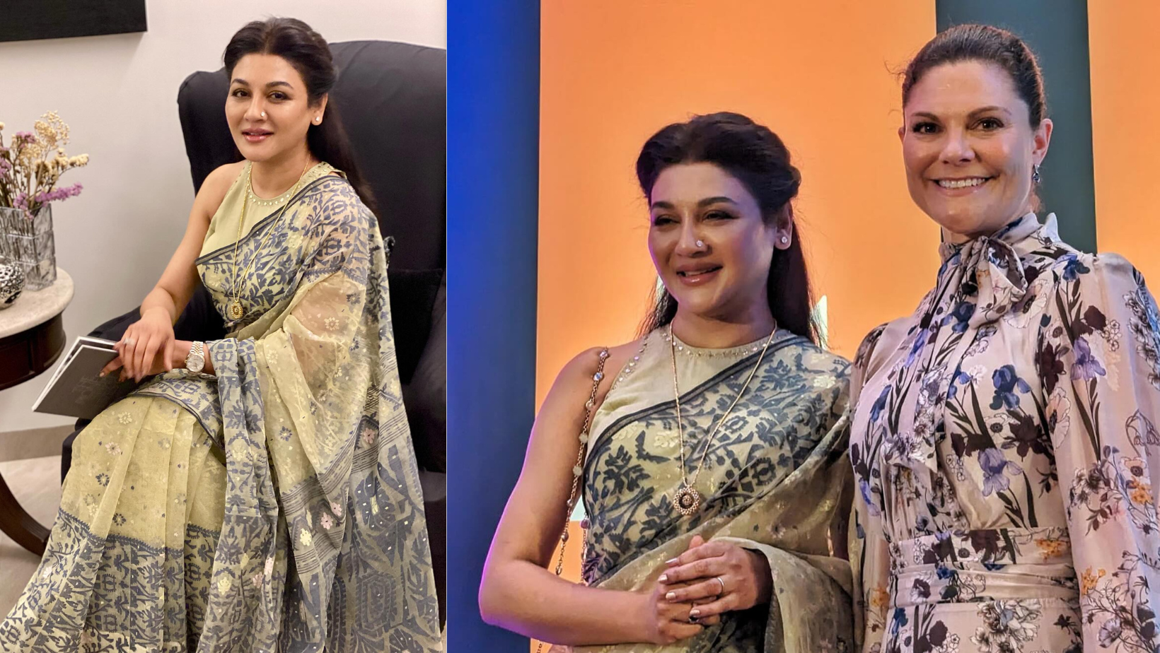 Jaya Ahsan meets Crown Princess Victoria of Sweden as UNDP goodwill ambassador 