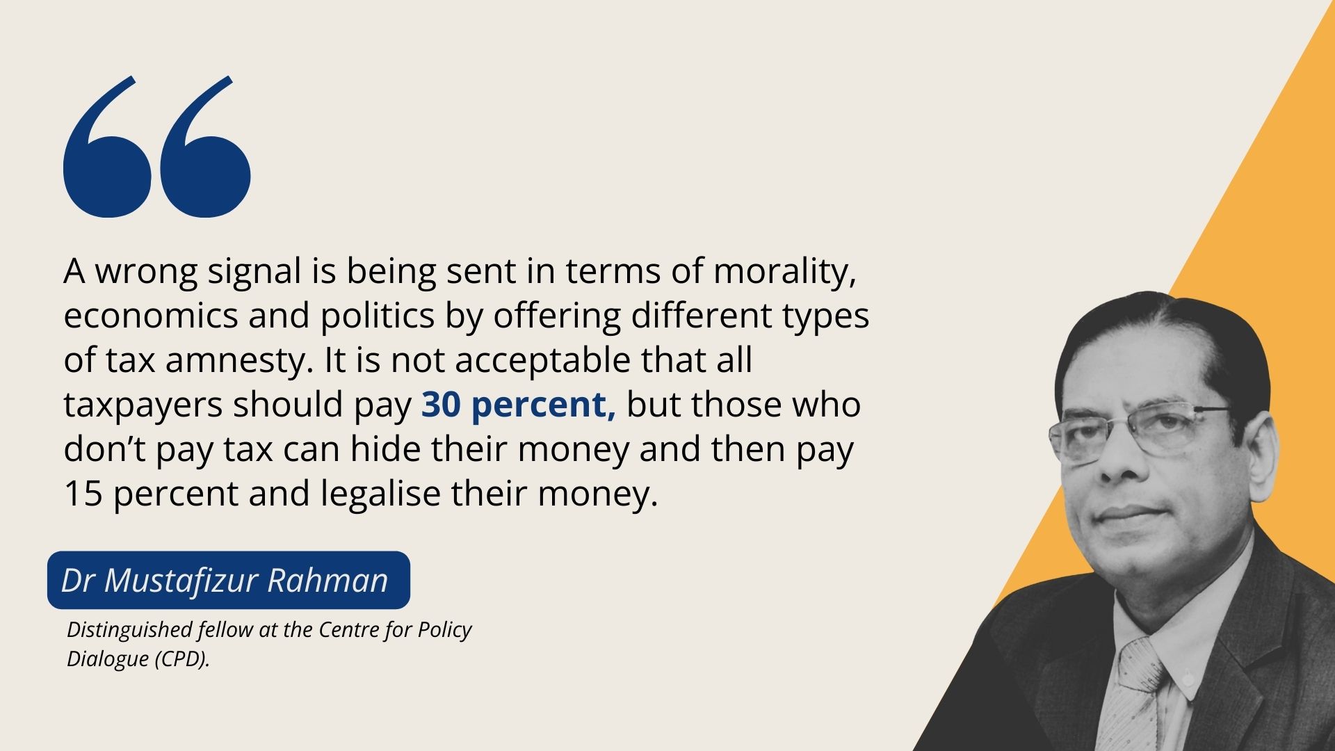 A wrong signal is being sent by offering tax amnesty