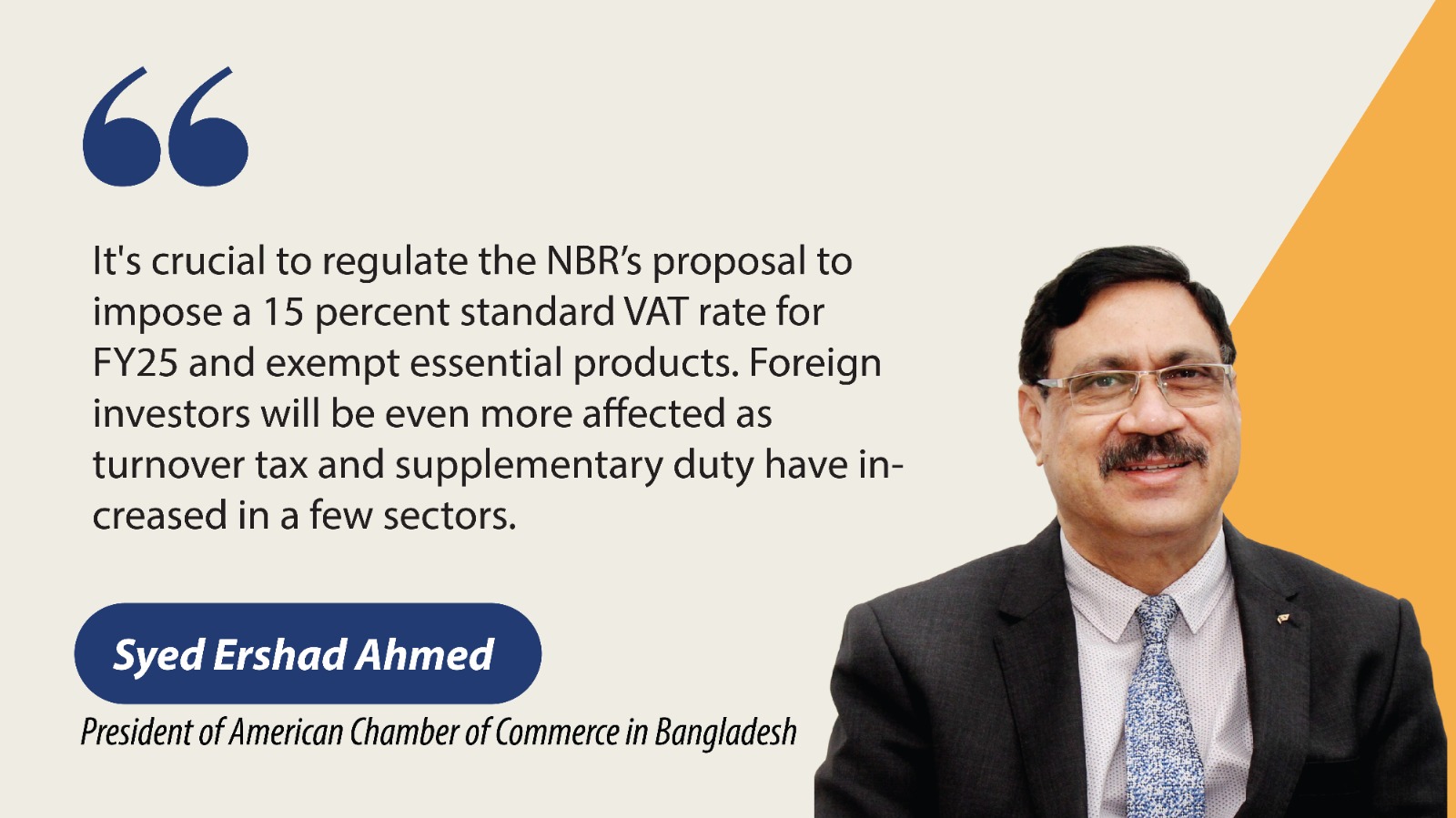 Crucial to regulate standard VAT rate: AmCham president