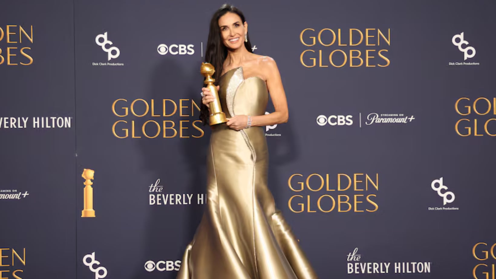 Demi Moore wins her first Golden Globe award