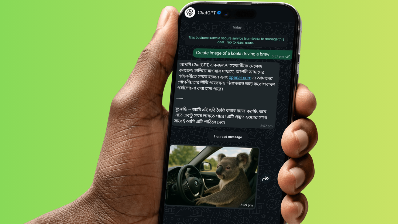 ChatGPT can now generate images in WhatsApp