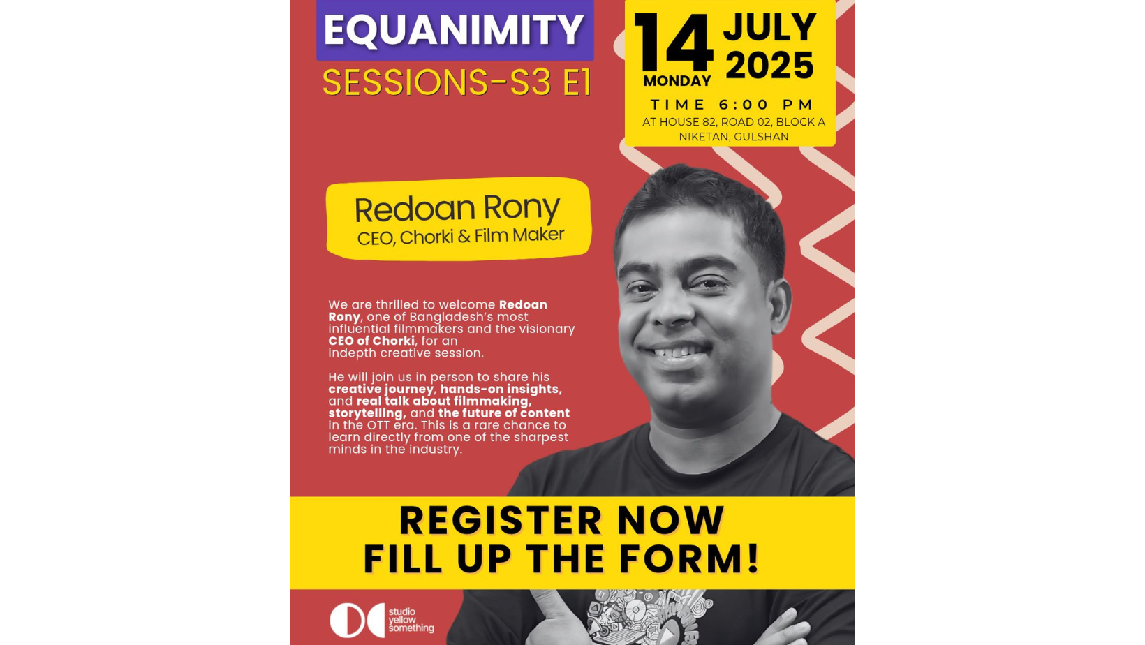 Redoan Rony to lead filmmaking workshop in Dhaka on July 14