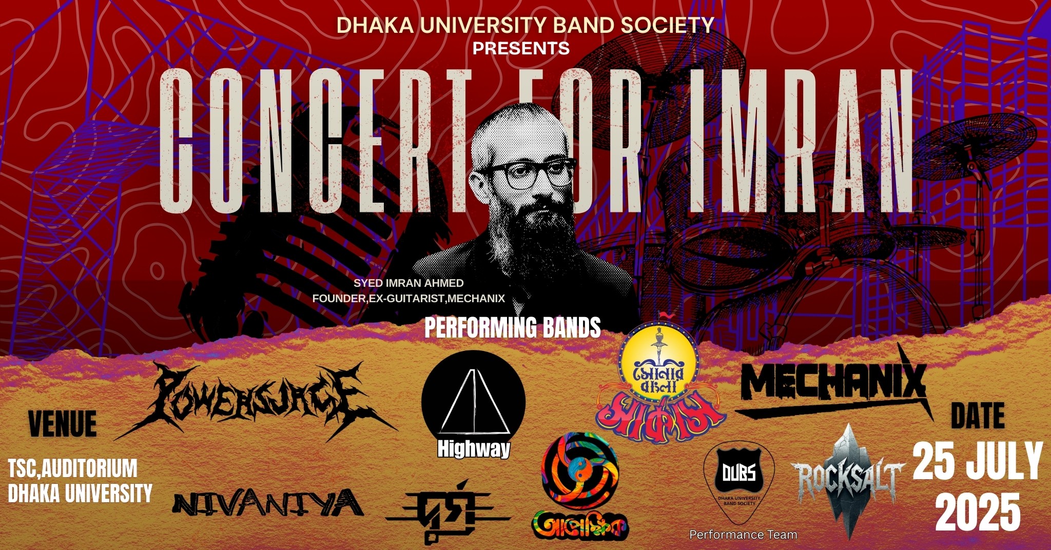 Bands unite in fundraiser concert aiding ex-Mechanix guitarist Imran