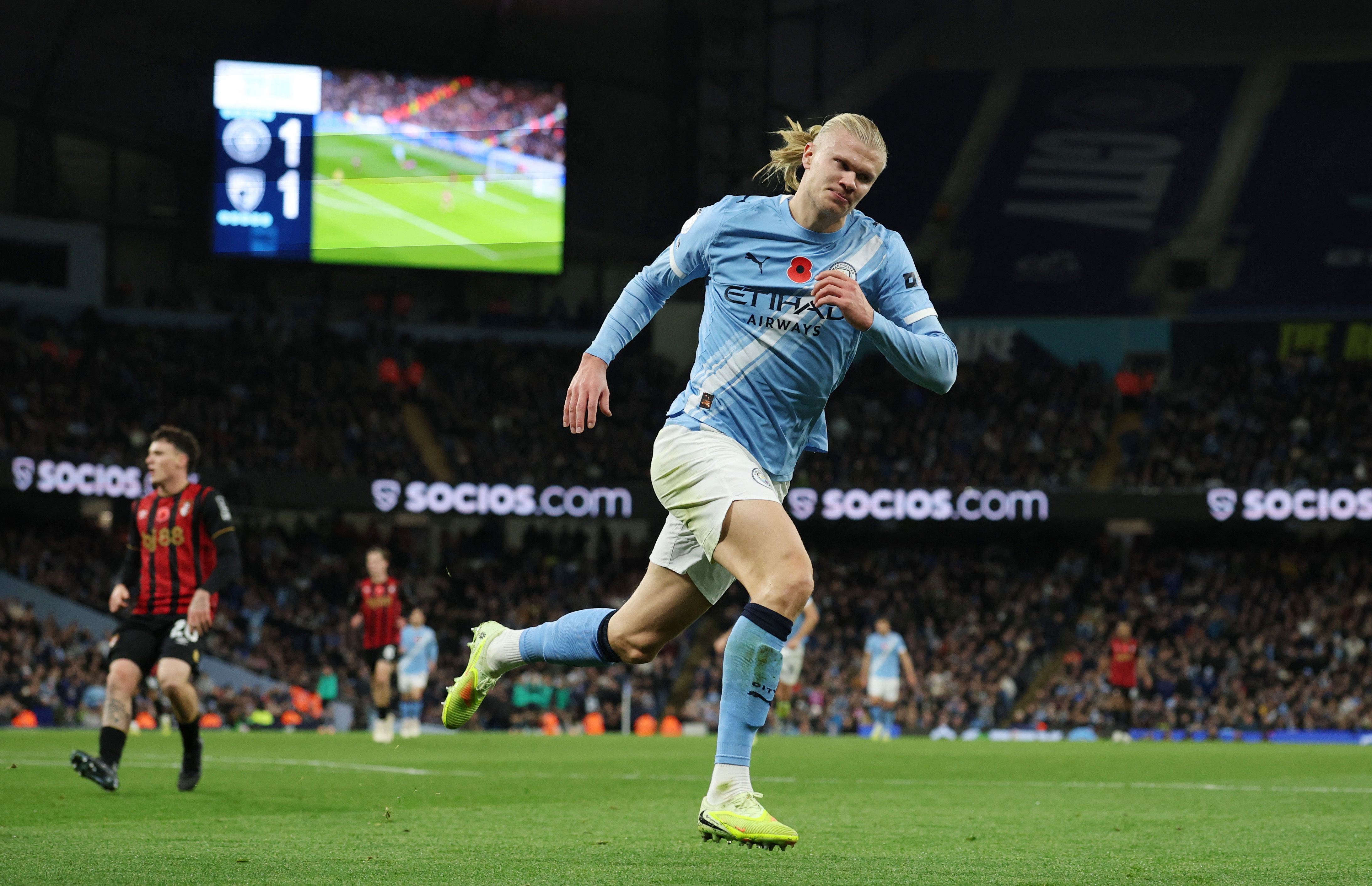 Haaland fires Man City up to second in Premier League