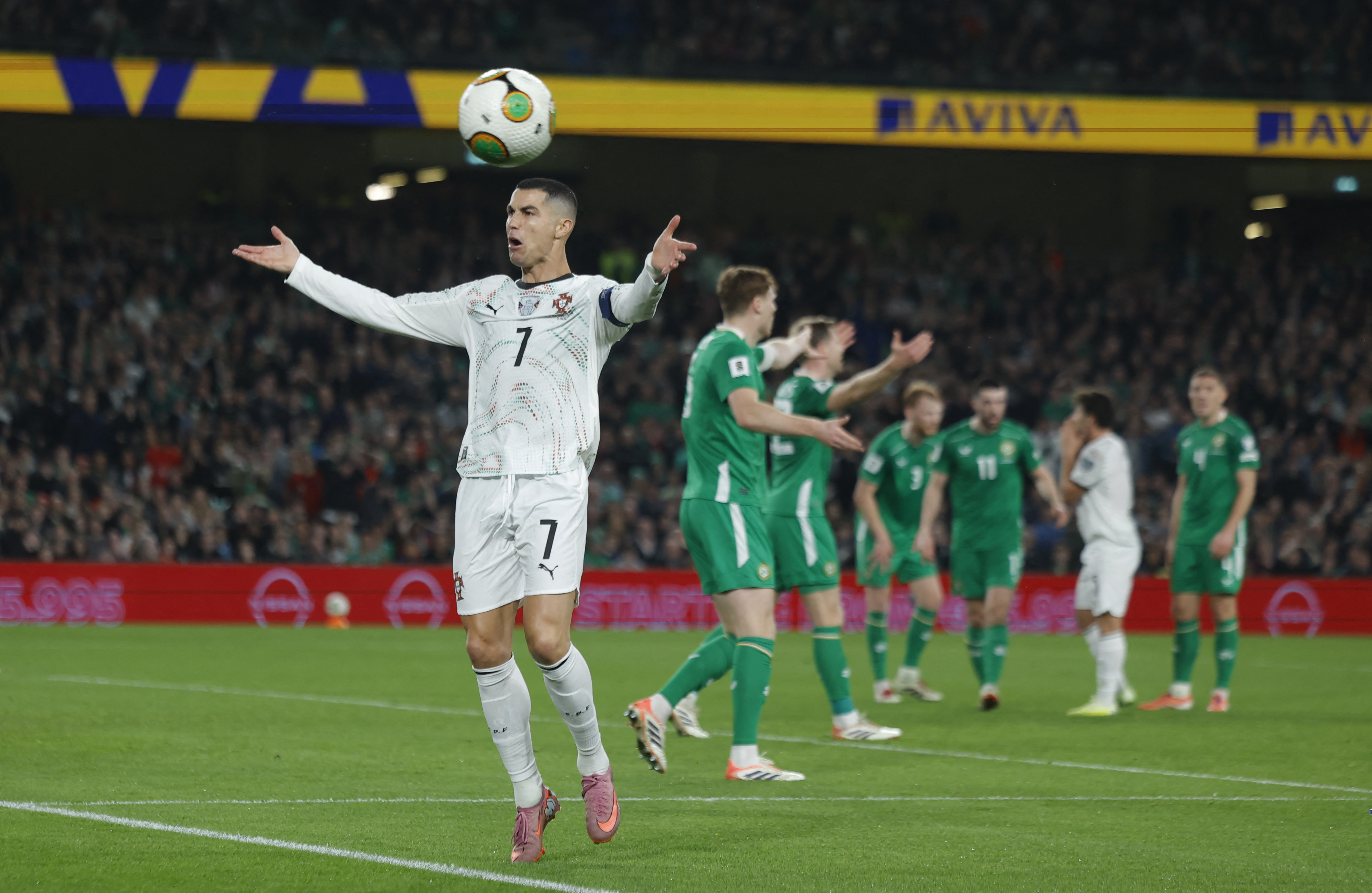 Ronaldo sees first red in 226 caps as Ireland stun Portugal 2-0