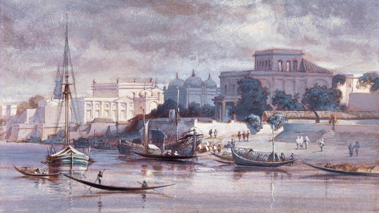 'Dhaka City across Buriganga River' - a painting by Frederick William Alexander de Fabeck in 1861. SOURCE: WIKIMEDIA COMMONS