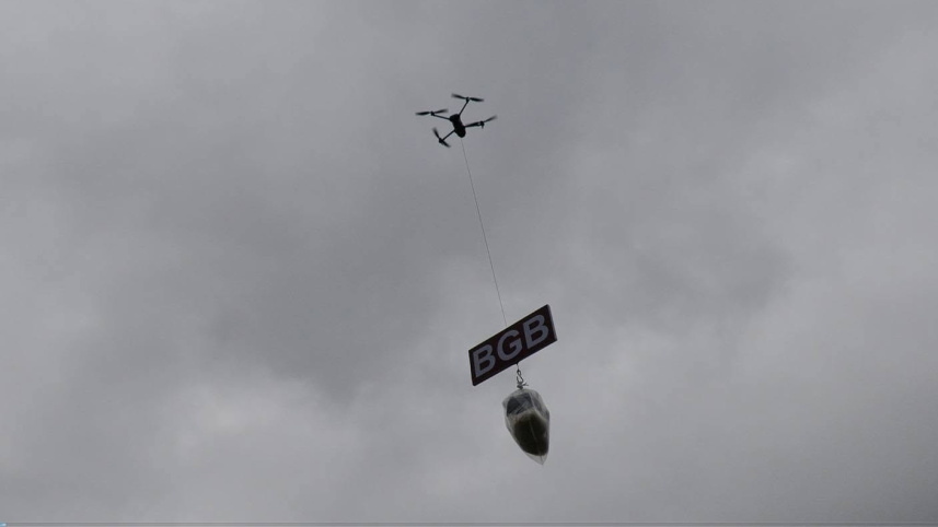 Drones have been used to air-drop dry food and cash assistance in inaccessible areas inundated by floodwaters. Photo: BGB
