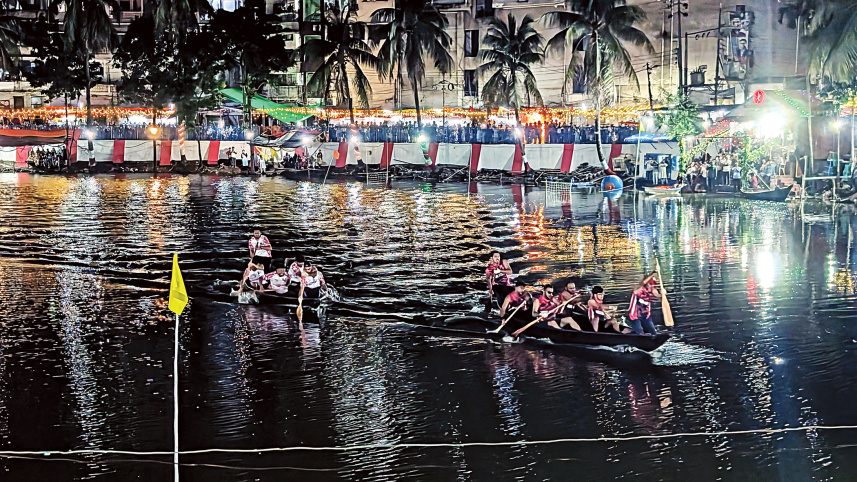 Nouka Baich at Nawab Bari | Nawab Bari pond boat race