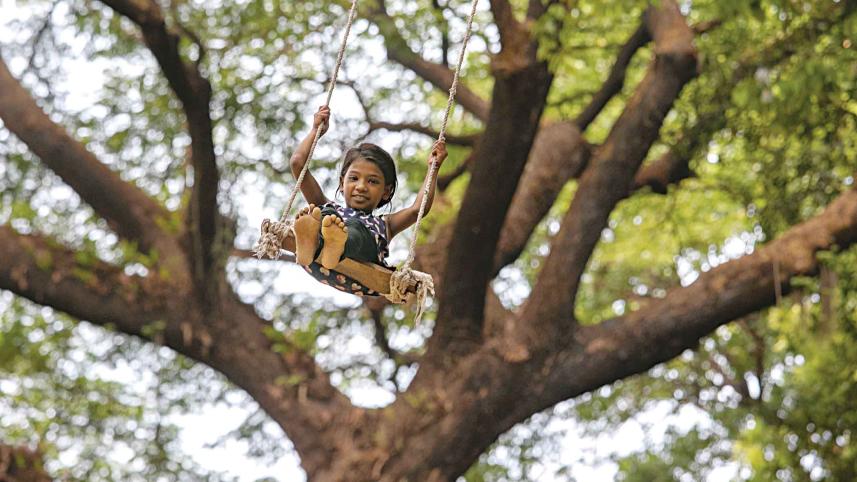 A child enjoys her time 
