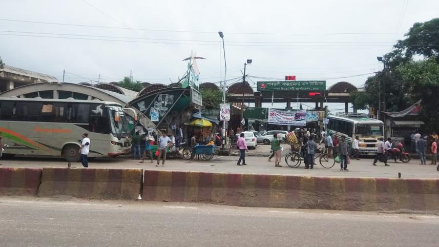 Dhaka Gabtoli Bus terminal standstill due to safe road protest 