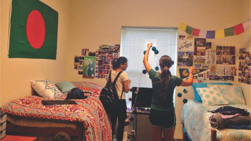 Abinta’s room at her university dorm.