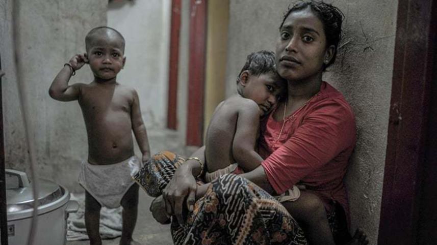 An ethnic Rohingya family from Myanmar