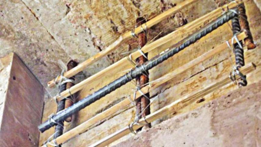 Bamboo, not iron rods