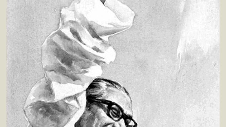 Bangabandhu's portrait by artist Shahabuddin Ahmed
