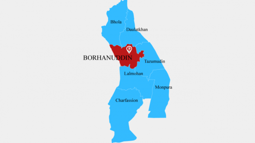 Map of Bhola's Borhanuddin Upazila