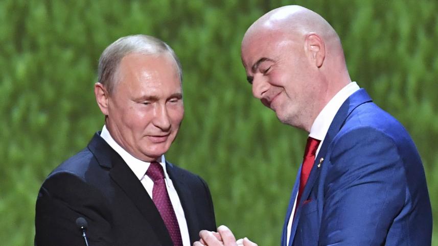 Vladimir Putin and FIFA President Gianni 