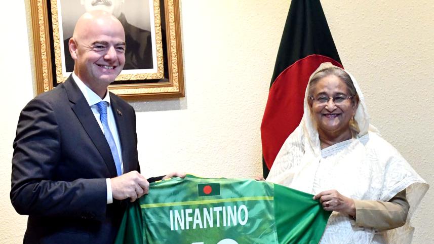 President Gianni Infantino and Bangladesh Prime Minister Sheikh Hasina