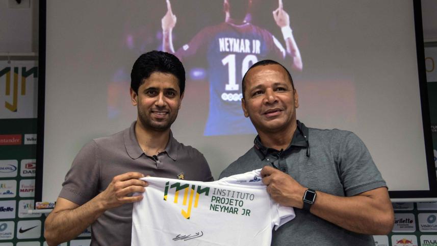 Nasser Al-Khelaifi and Neymar Santos