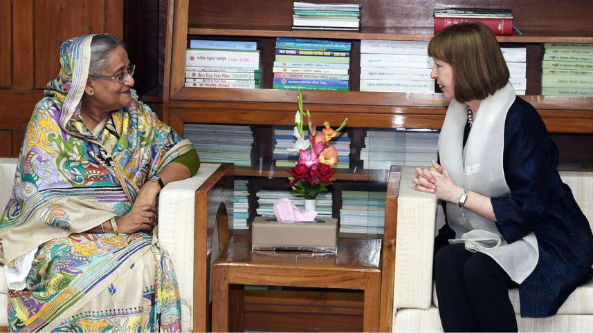 Prime Minister Sheikh Hasina and Alison Blake