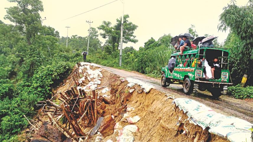  flood-hit road