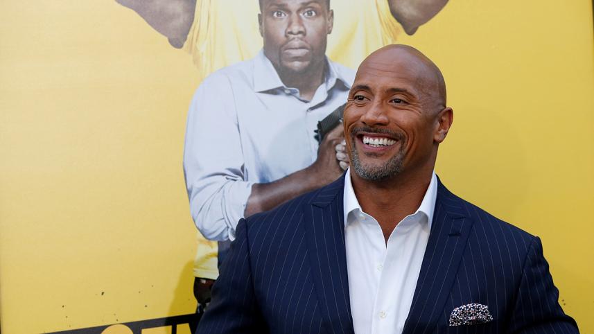 Wrestler,actor,Dwayne Johnson,Forbes magazine,world's,highest,paid,actor,Robert Downey Jr.,action,comedy,Central Intelligence,Johnson,known,The Rock,wrestling,career,popular,Fast and Furious,racing,movie,franchise