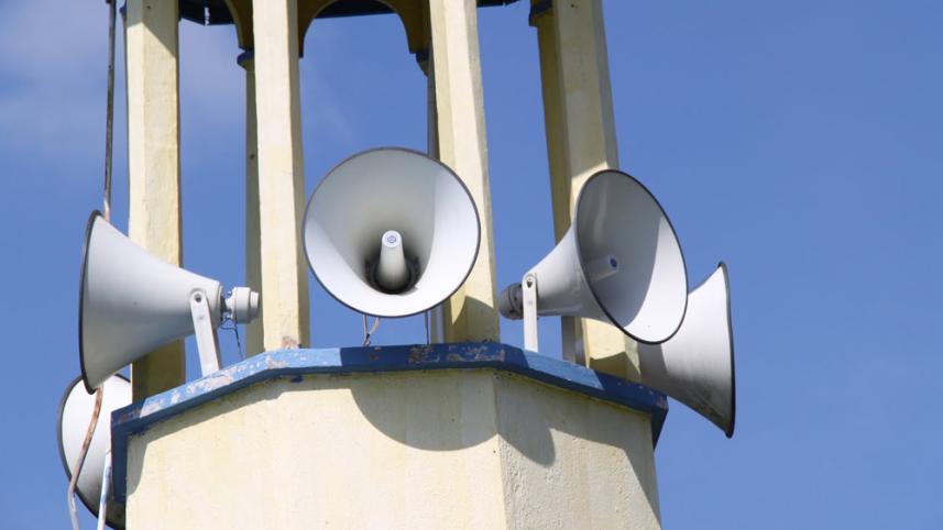 Azaan on loudspeakers.