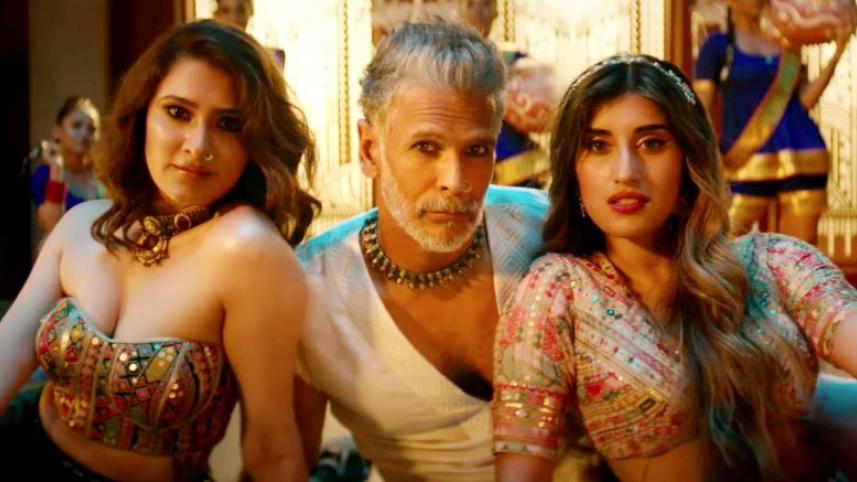 Milind Soman with Aastha and Aksha