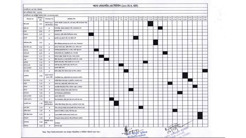 Load shedding Timing