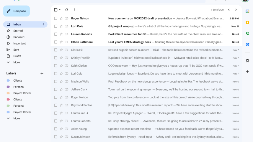 Gmail new layout