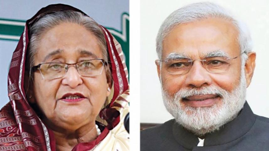 Sheikh Hasina and Narendra Modi