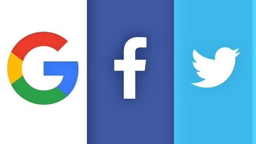 Google, Facebook and Twitter