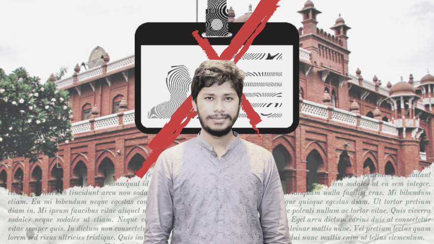 Illustration of Sazed-ul-Kabir in front of DU