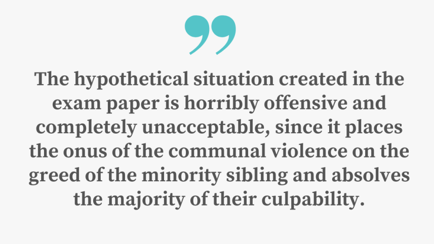 Offensive Question in HSC Exam