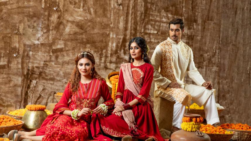 Vibrant colours of Puja celebrations