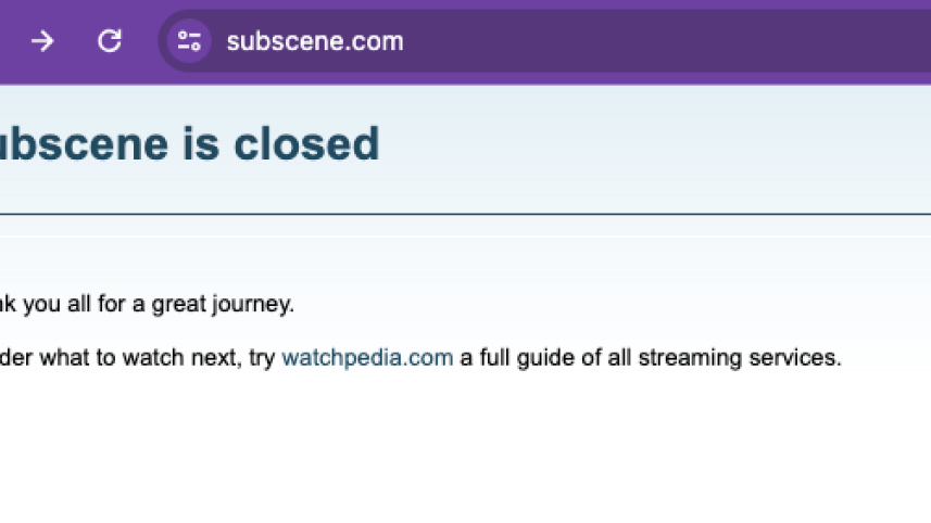 Subscene's sudden closure has left its users in shock. The platform is widely known as a reliable source for fan-made subtitles for TV shows and movies. 