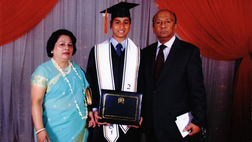 Faraaz Ayaaz Hossain with his grandparents Latifur Rahman and Shahnaz Rahman 