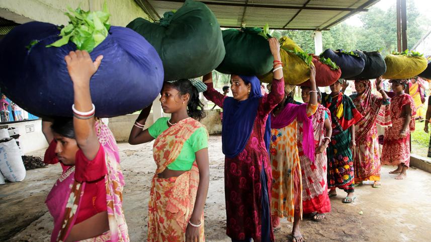 Tea workers at Bawani tea garden in Habiganj