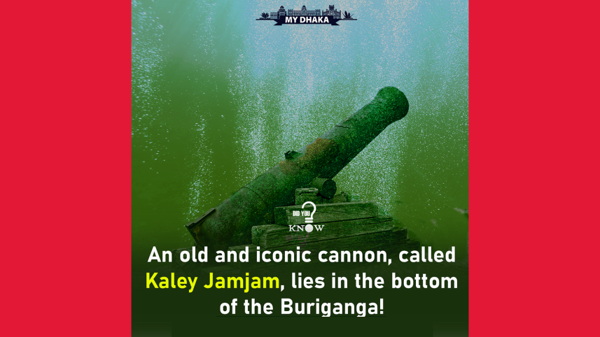 Dhaka cannon in Buriganga river