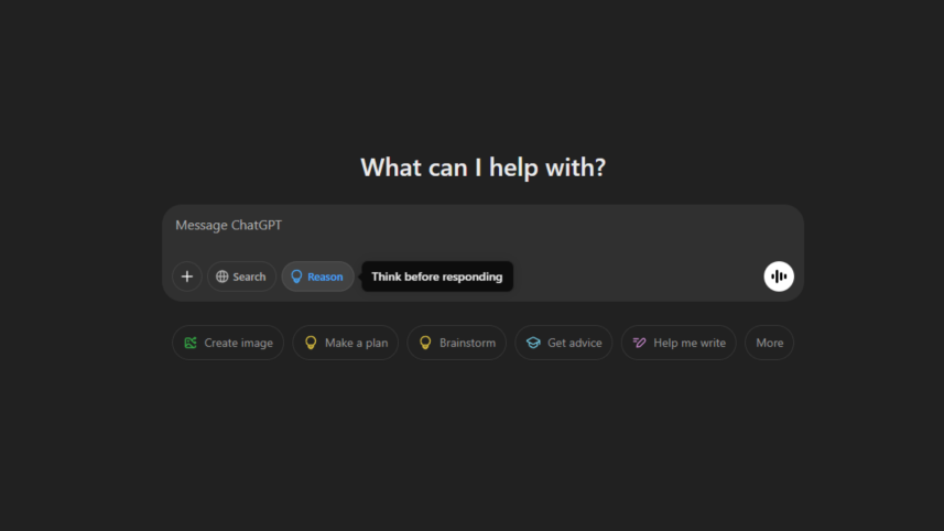 ChatGPT reason button