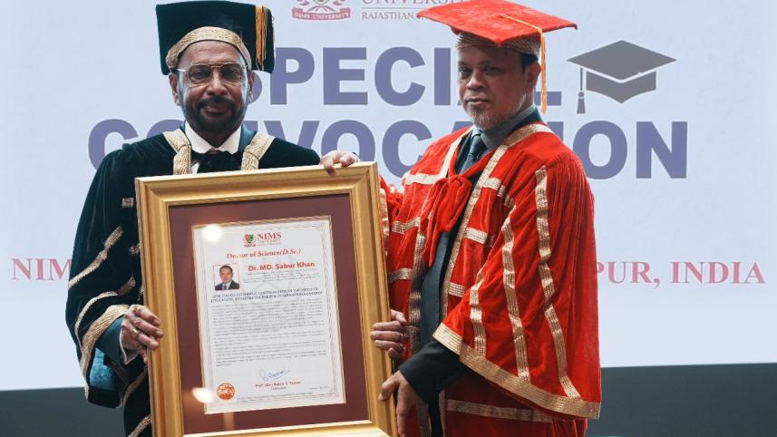 Dr Md Sabur Khan has been conferred an Honorary Doctorate Degree by NIMS University