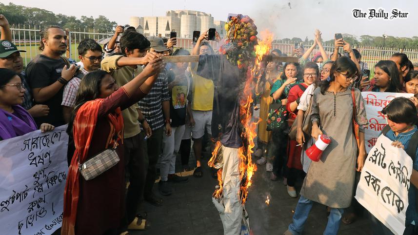 Protest demanding home adviser's resignation
